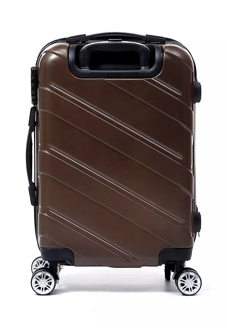 Carlton Koper Hardcase Unisex Size 20Inch Suitcase Combination Lock Large Compartment Material ABS+PVC Coated ORIGINAL - Brown