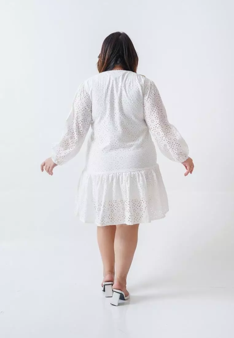 Plus Size Dress So Won Floral White