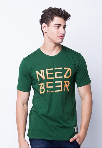 Endorse Tshirt Wl Need Beer Green END-PF007