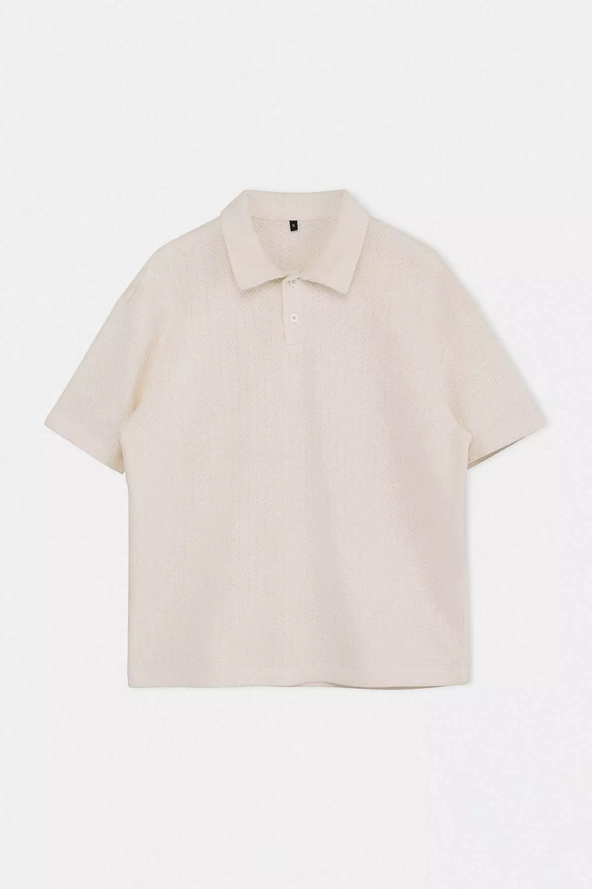 Buy Trendyol Ecru Oversized /Wide Cut Textured Polo Neck T-Shirt ...
