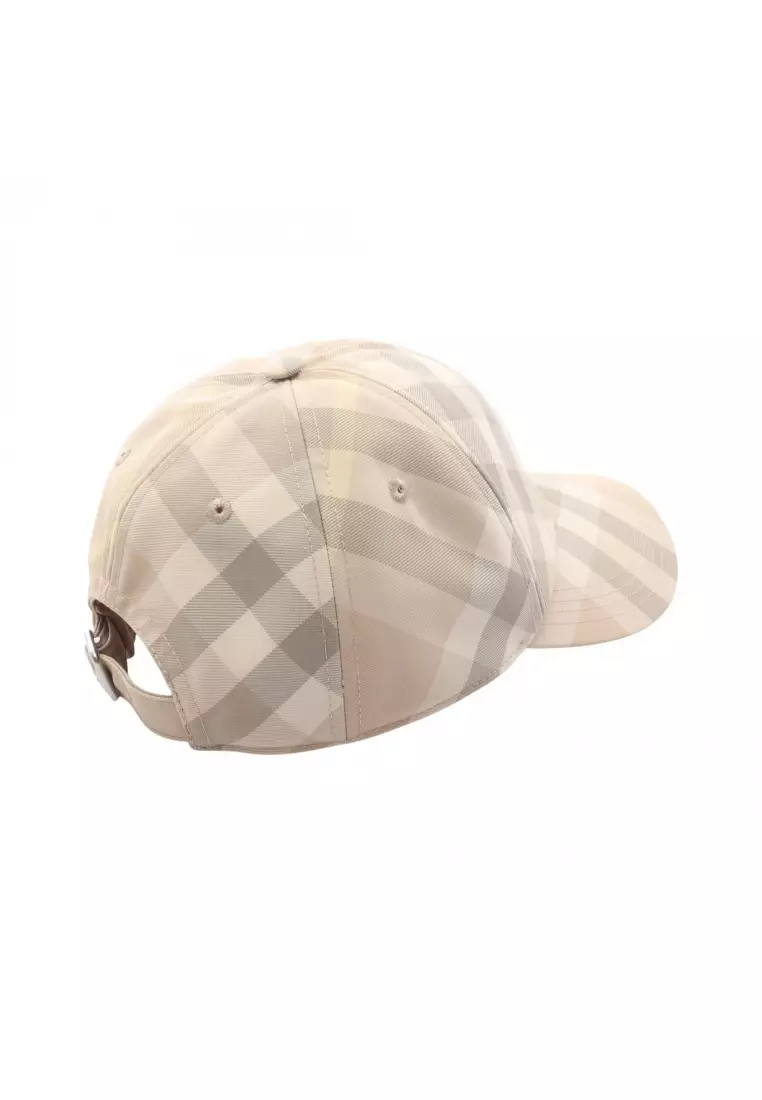Pre-Loved Burberry baseball cap hat beige multicolor