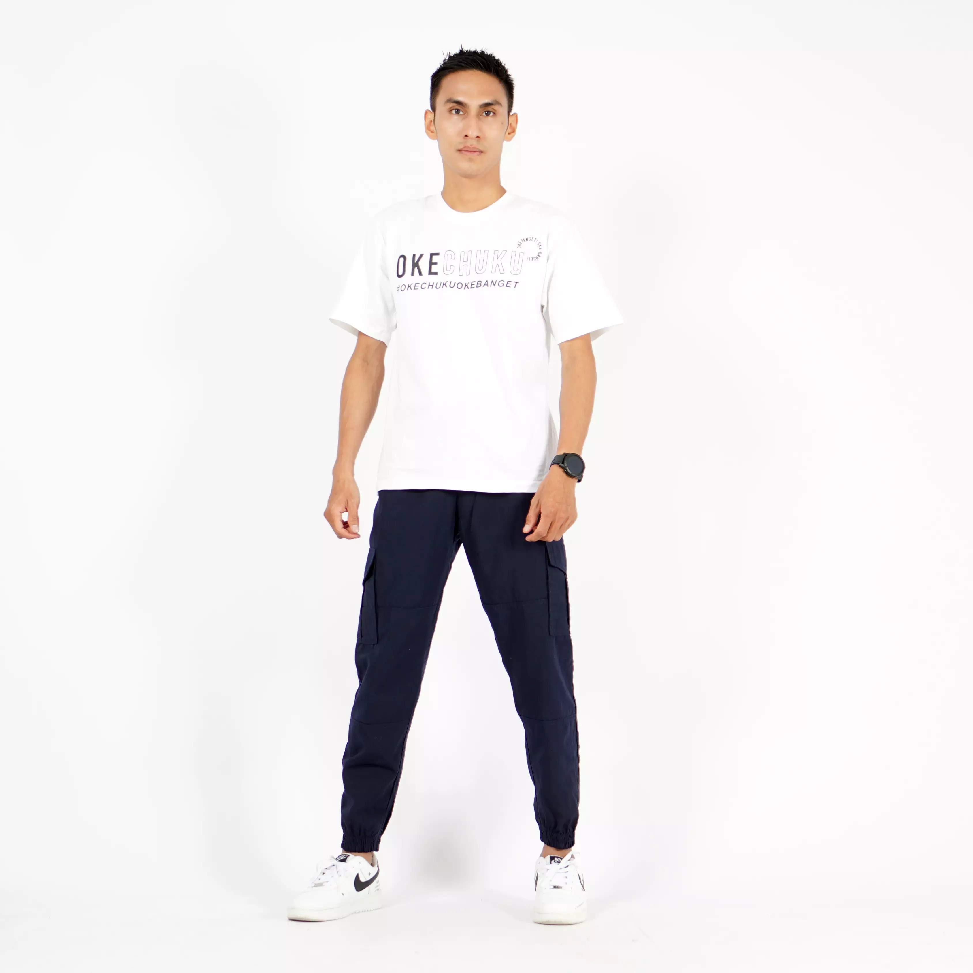 DAVE Celana Cargo Jogger Pants Pria Celana Cargo Pria - NAVY
