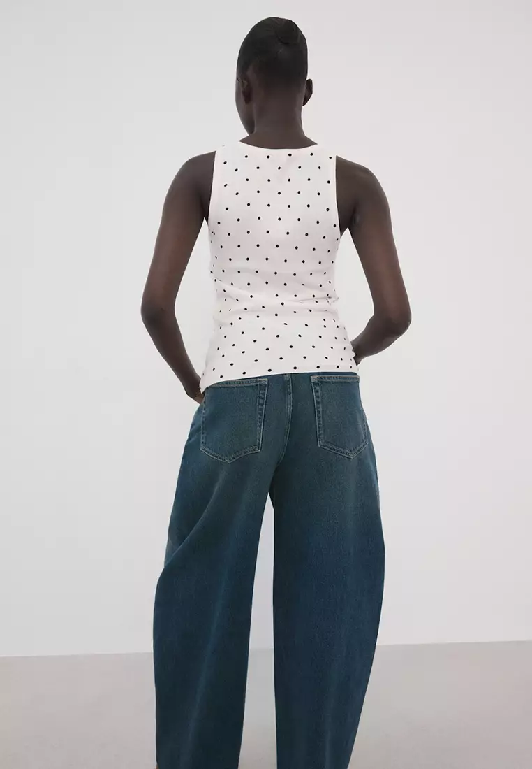 Polka-Dot Knitted Top