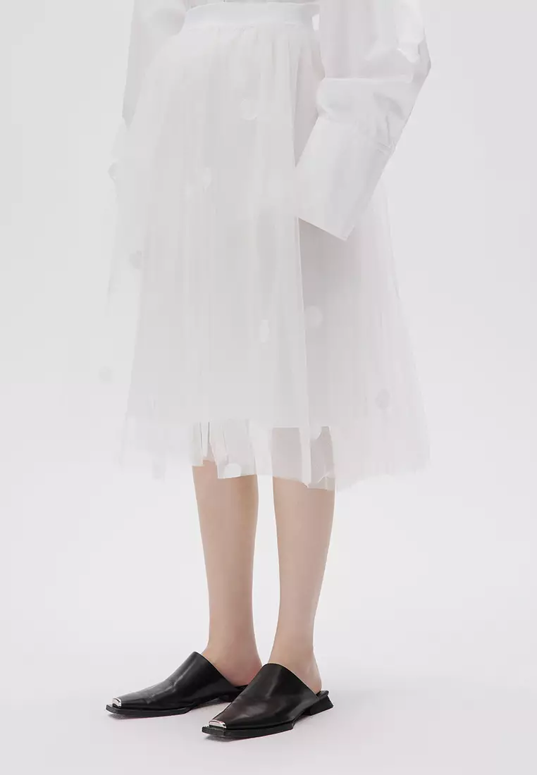 JNBY Women's Polka Dot A-Line Netted Skirt