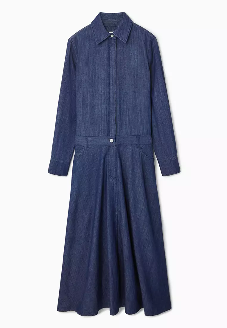 Denim Midi Shirt Dress