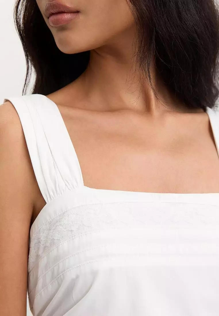 Sleeveless Square-Neck Dress