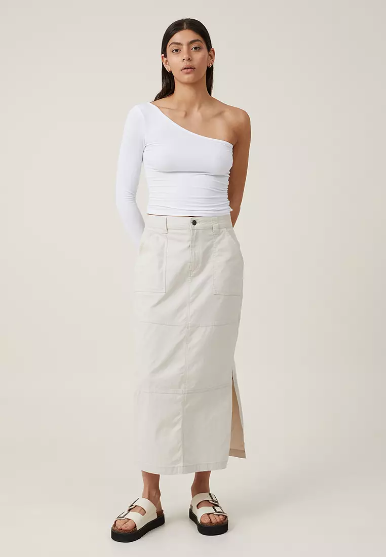 Poppy One Shoulder Ruched Long Sleeve Top