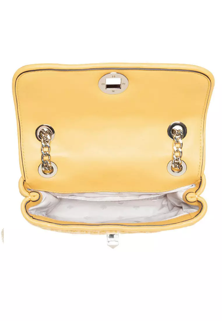 Natalia Tweed Small Flap Crossbody - Mango