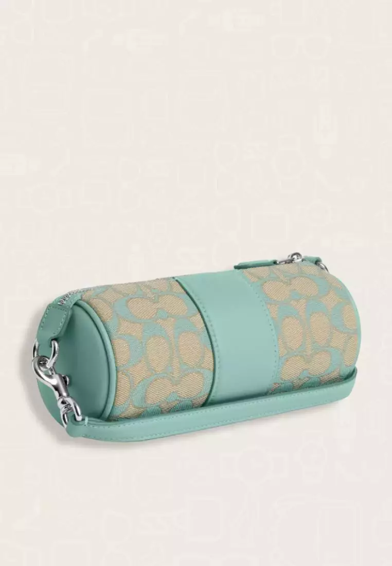 Coach Nolita Barrel Bag In Signature Jacquard Faded Blue