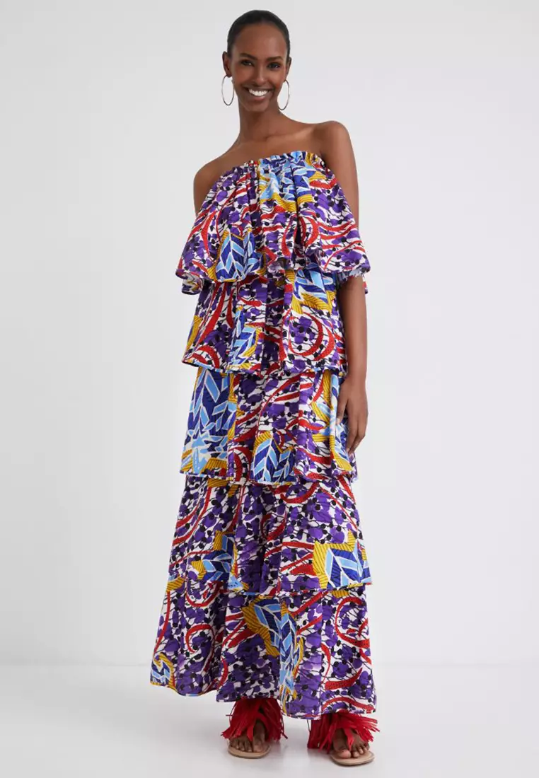 Buy Desigual Desigual x Stella Jean: Tiered Batik Dress 2024 Online ...