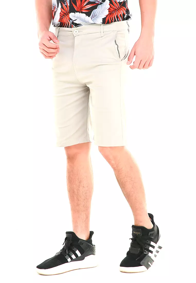 Rishham Celana Pendek Chino Pria Premium Stylish Casual Short Pants Material Cotton ORIGINAL - Cream