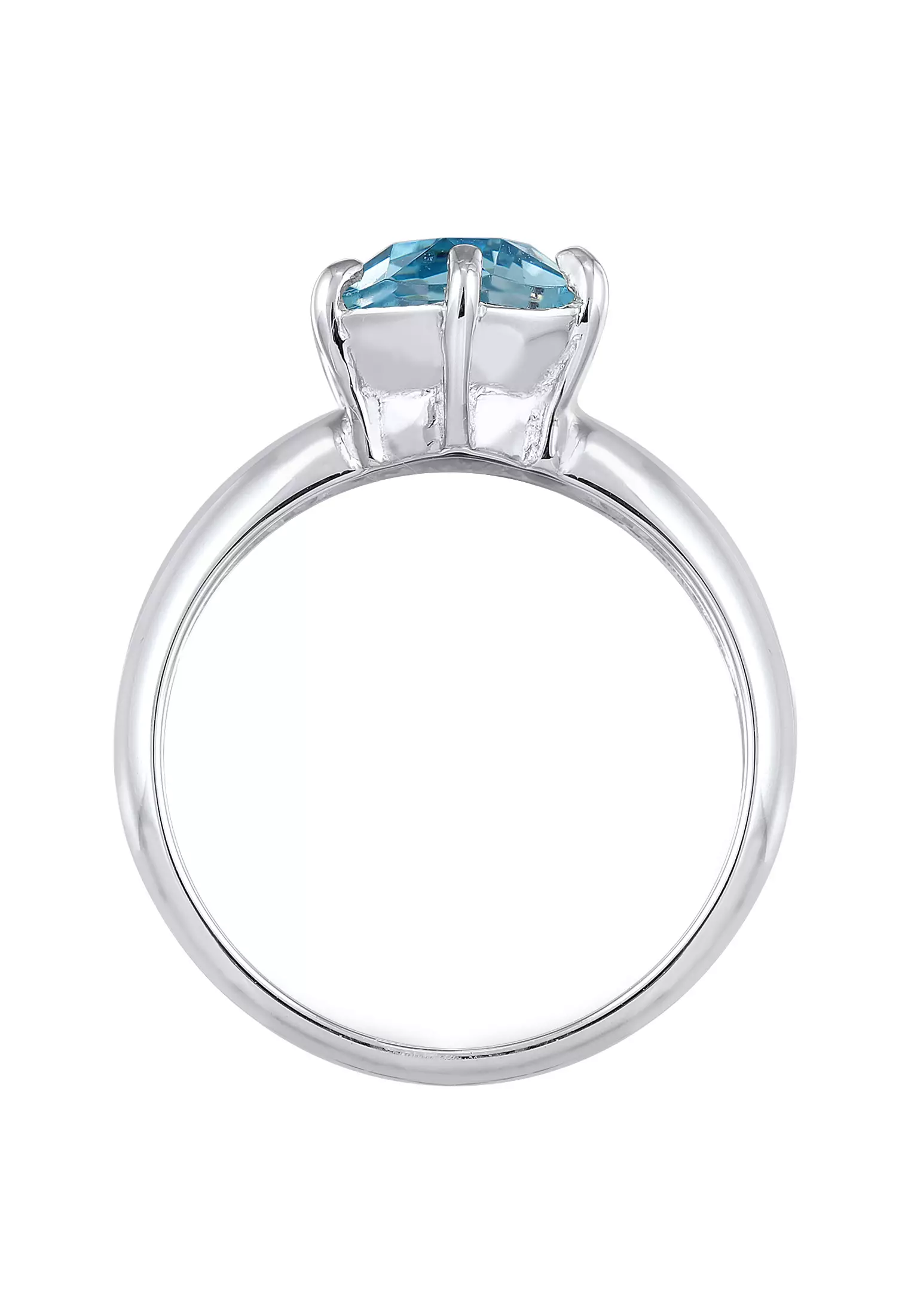 Ring Solitaire Crystal Light Blue