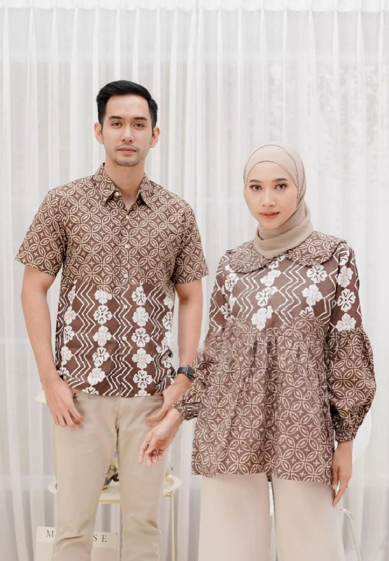 Dharmarendra Coklat Kemeja Batik Pria Premium Elegant Lengan Pendek B.K
