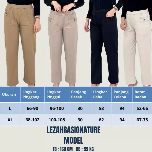 Mia Twill Baggy Pants - Celana Panjang Wanita Polos CAPPUCINO