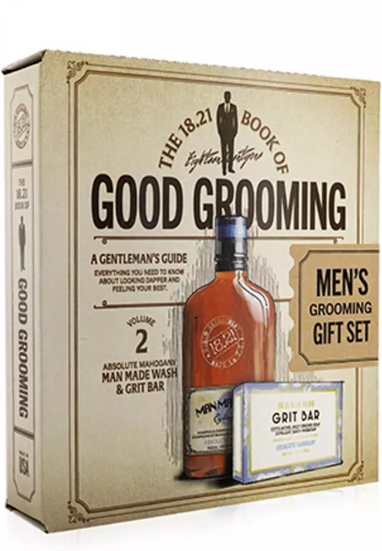 Book Of Good Grooming Gift Set Volume 2: Absolute Mahogany (Wash 532Ml  + Grit Bar 198G ) 2Pcs