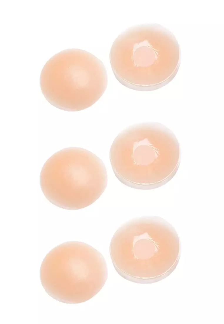 3 Packs Nipple Cover Pads in Silicone Nubra Invisible Reusable Adhesive Stick on Wedding Bra 隐形聚拢胸胸貼