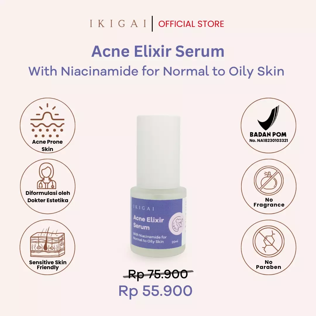 Jual Ikigai Skincare [NEW] Ikigai Acne Elixir Serum khusus wajah