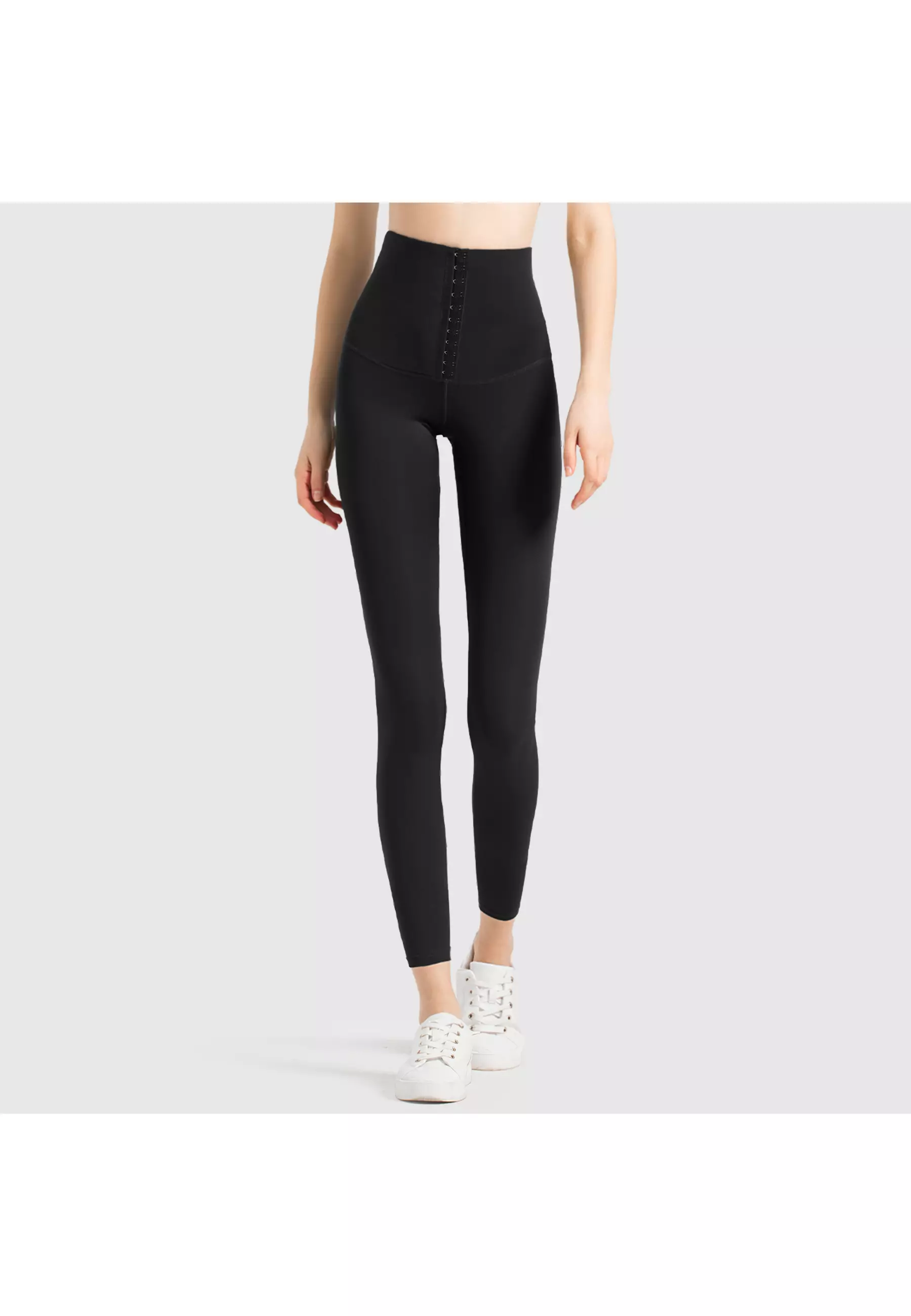 YouHave ( You’ve ) Celana Legging Korset Kait 10 High Waist Gym Running Sport Celana Senam Wanita Polos Yoga Gym Tennis Legging Pelangsing Pengencang Bokong Y00008