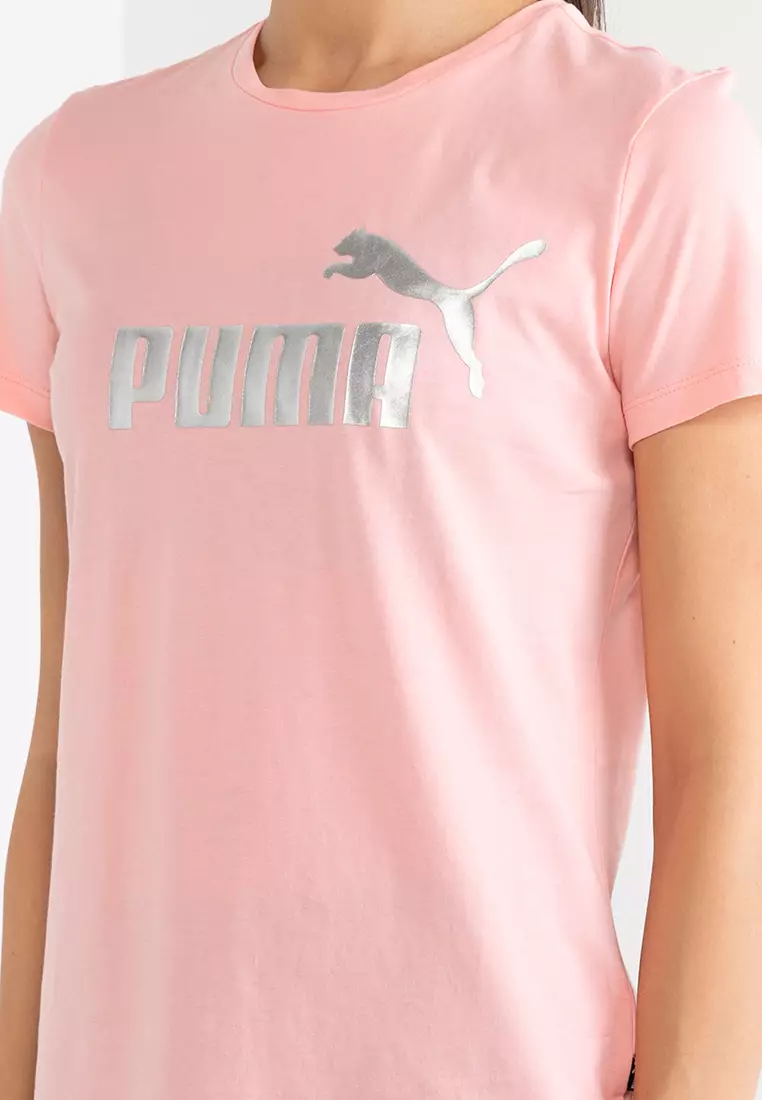 Buy Puma Essentials+ Metallic Logo 2024 Women\'s | Online Philippines ZALORA Tee