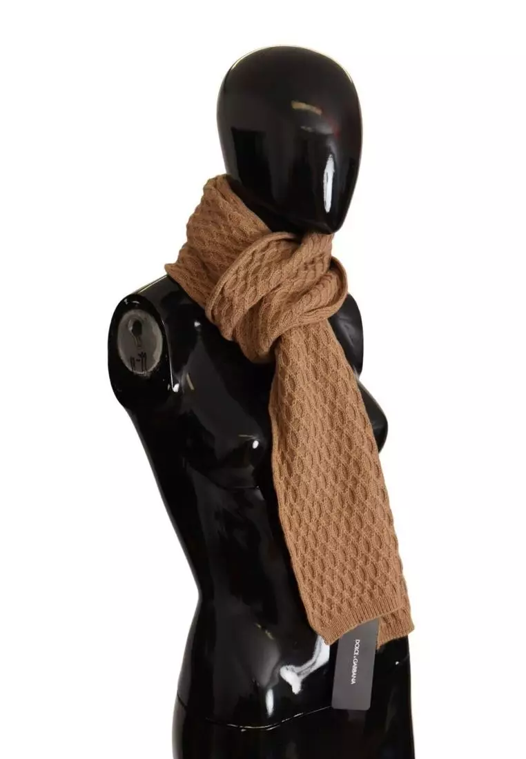 Dolce & Gabbana Black Cashmere Knitted Men Neck Warmer One Size Scarf
