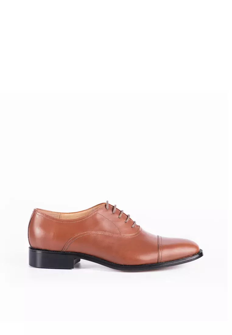 Discount on Bristol Shoes  shoes - SKU: Mccartney Brown Cap Toe Oxford