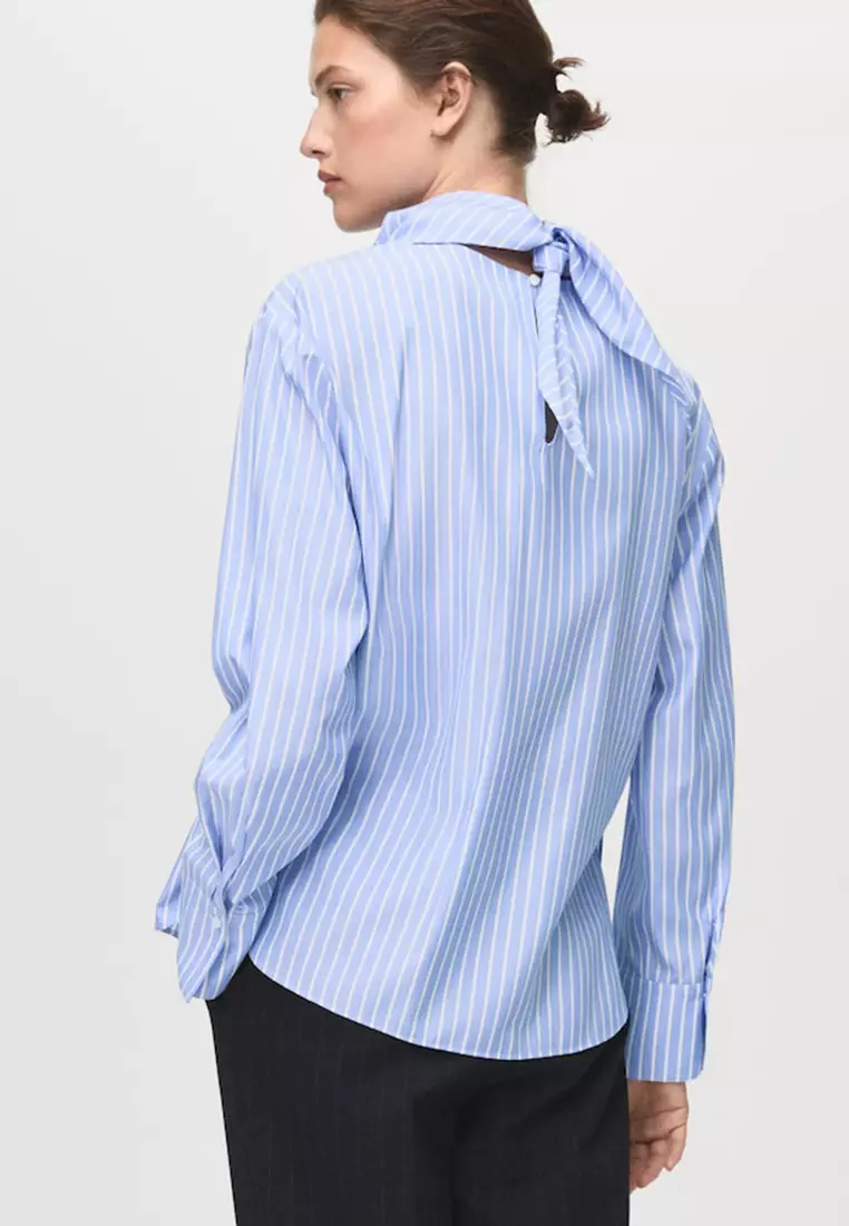 Striped Blouse With Handkerchief