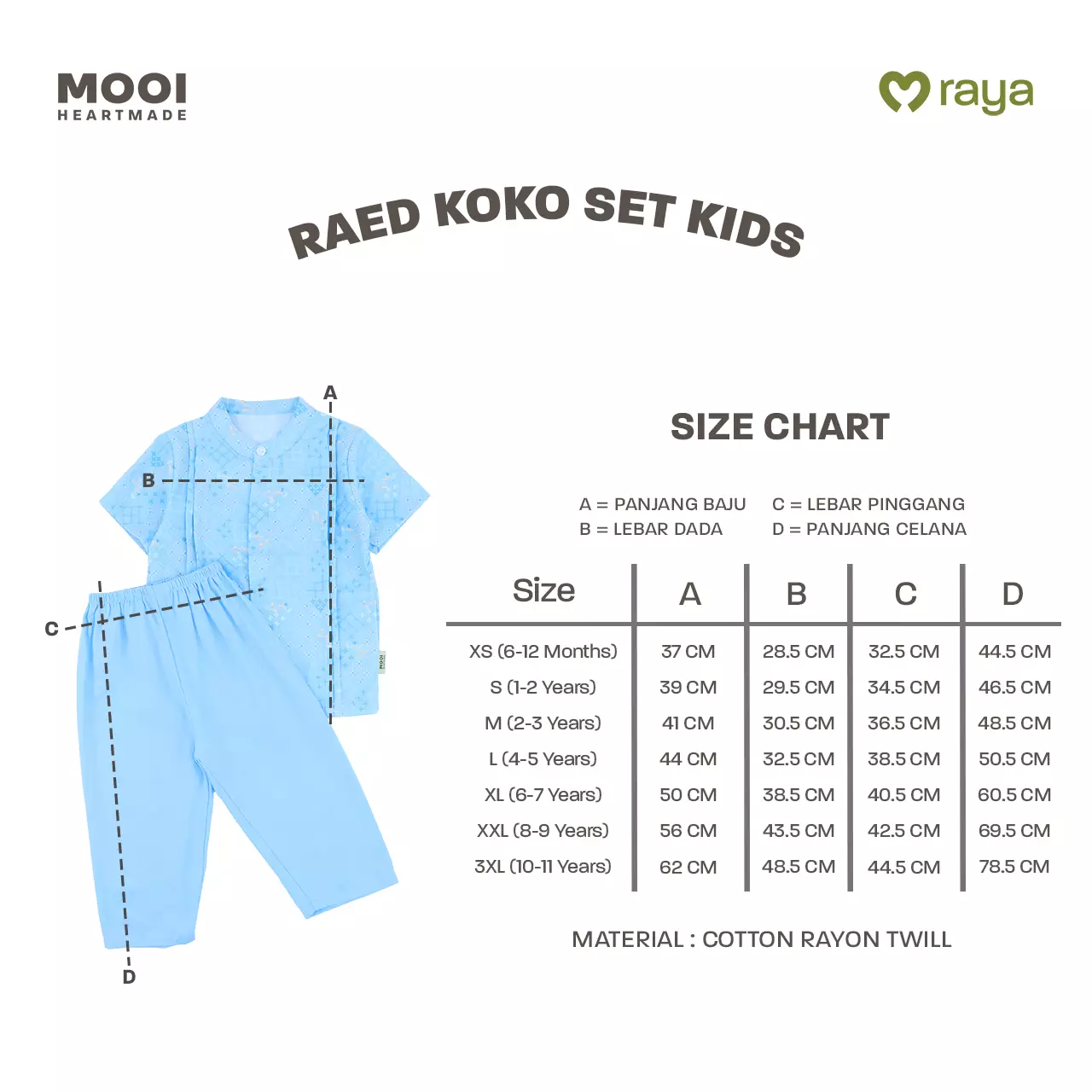 Mooi Raed Koko Set Setelan Koko Anak Raya Collection Zeina Series - Deep Navy