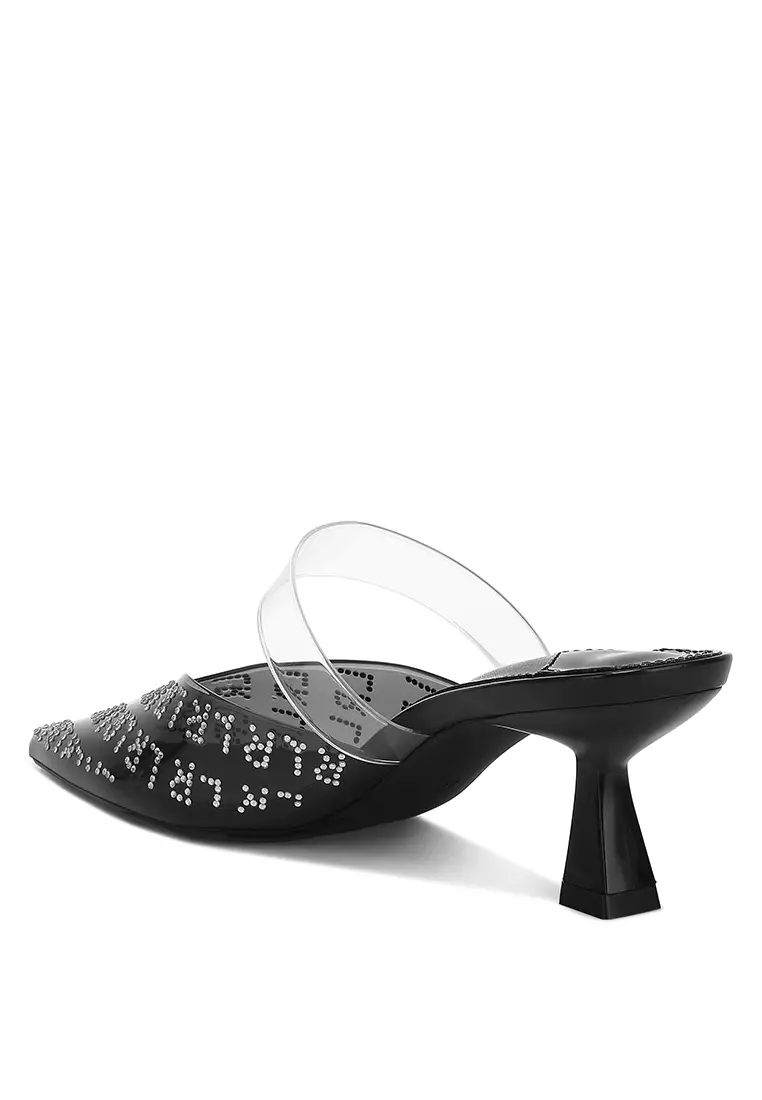 Pointed Toe Kitten Heels in Black