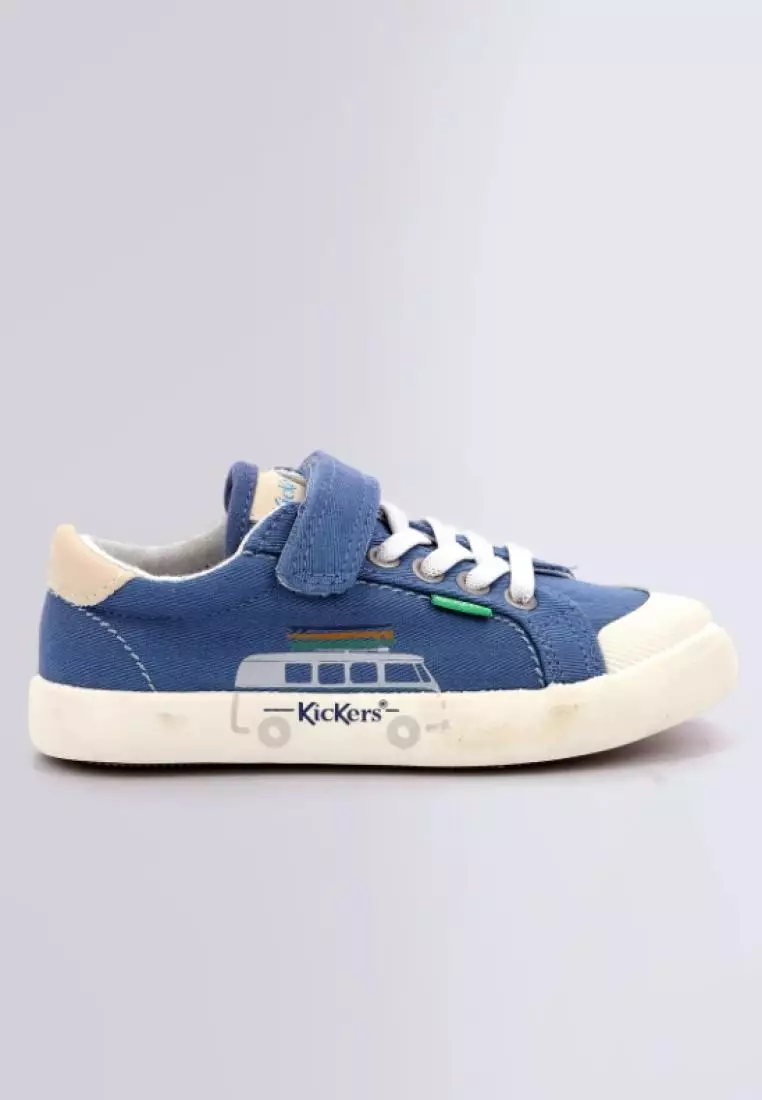 Discount on Kickers  shoes - SKU: Kickgoldi Blue Van Kids Shoe