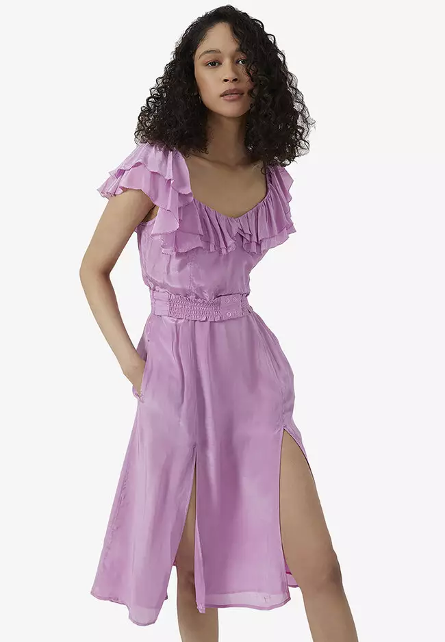 Frill neck frock clearance