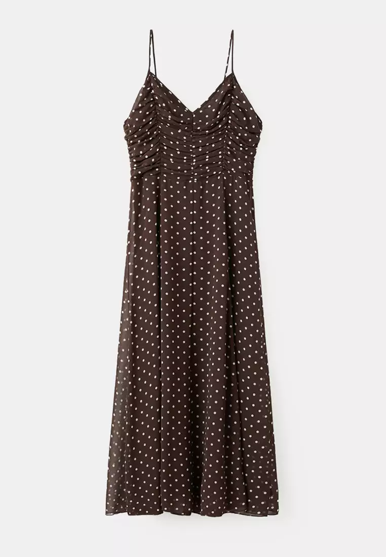 brown polka dot dress mango MANGO. Brown polka dot dress, size L – Hibuy market main image 0