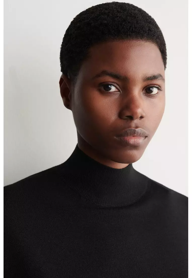 SCARF-DETAIL MERINO WOOL T-SHIRT