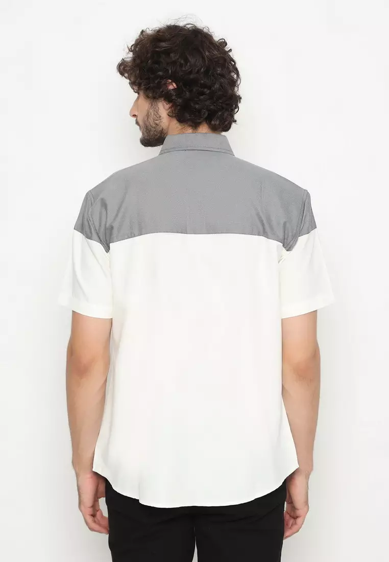 RBJ Kemeja Polos Kombi Off White Regular Fit Pria