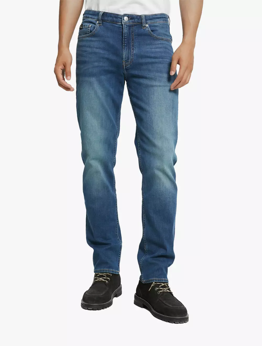 CALVIN KLEIN JEANS - MID BLUE STRETCH BODY JEANS - blue