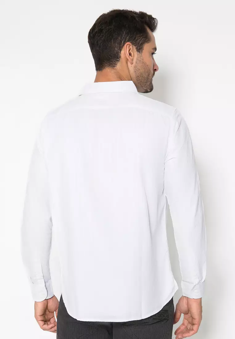 LGS - Kemeja Casual Pria - Lengan Panjang - Kemeja Basic Putih - CSH.283.S988.157.C L/S
