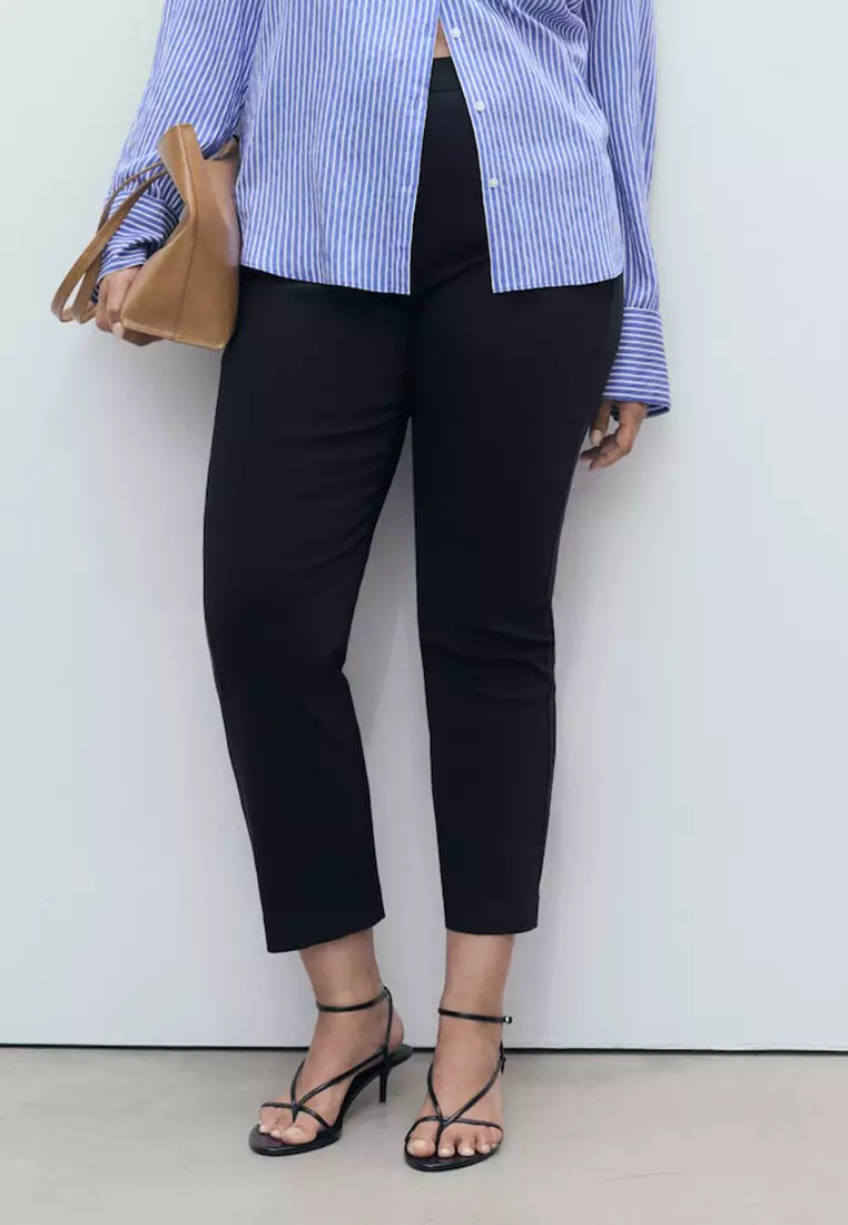 Straight-Cut Crop Trousers
