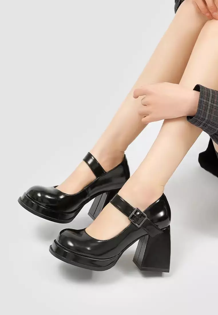 Buy Twenty Eight Shoes 9CM Round Toe Leather Mary Jane Shoes