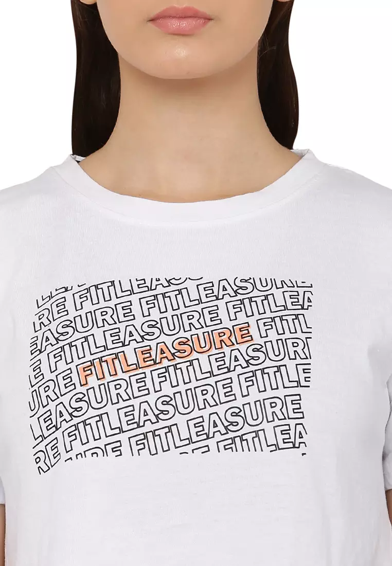 Atasan Crop Putih Pelatihan Wanita