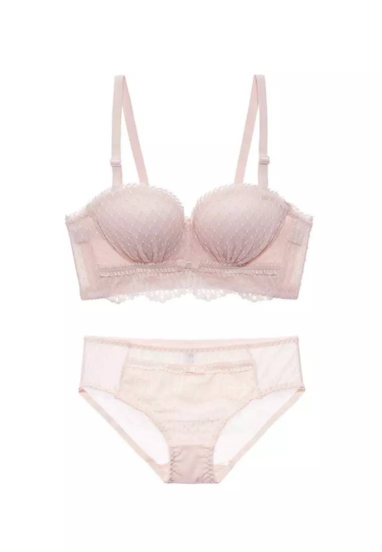 ZITIQUE Women's Deep V Push Up Lace Lingerie Set (Bra and Underwear) - Pink  2024, Buy ZITIQUE Online