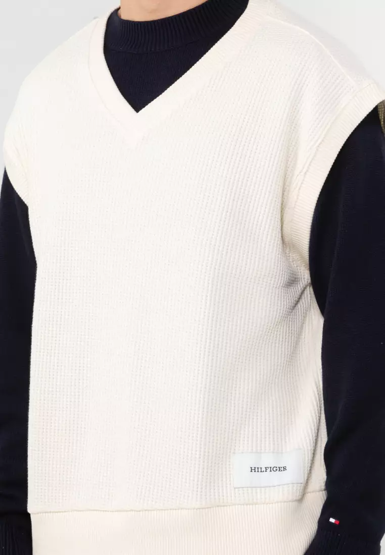 Monotype Waffle Knit Vest - Tommy Hilfiger