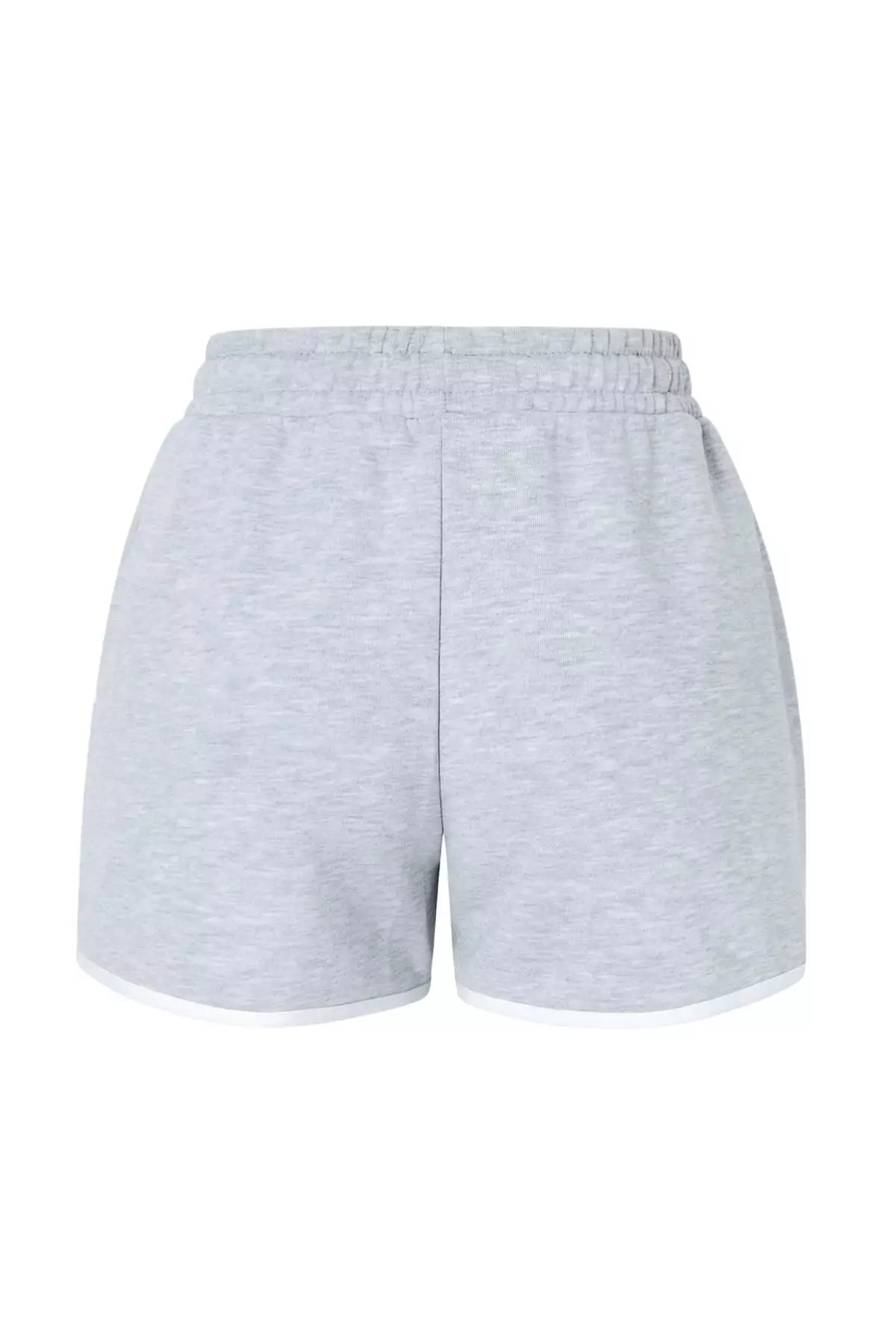 Gray Melange Color Block Fitted/Fitted Pocketed Ribbed Stretchy Knitted Top And Bottom Set Twoss26Au81