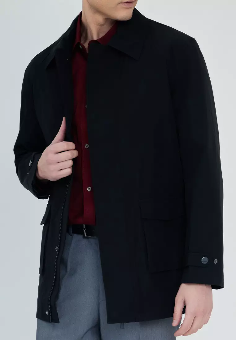 Stretch Solid Color Trench Coat