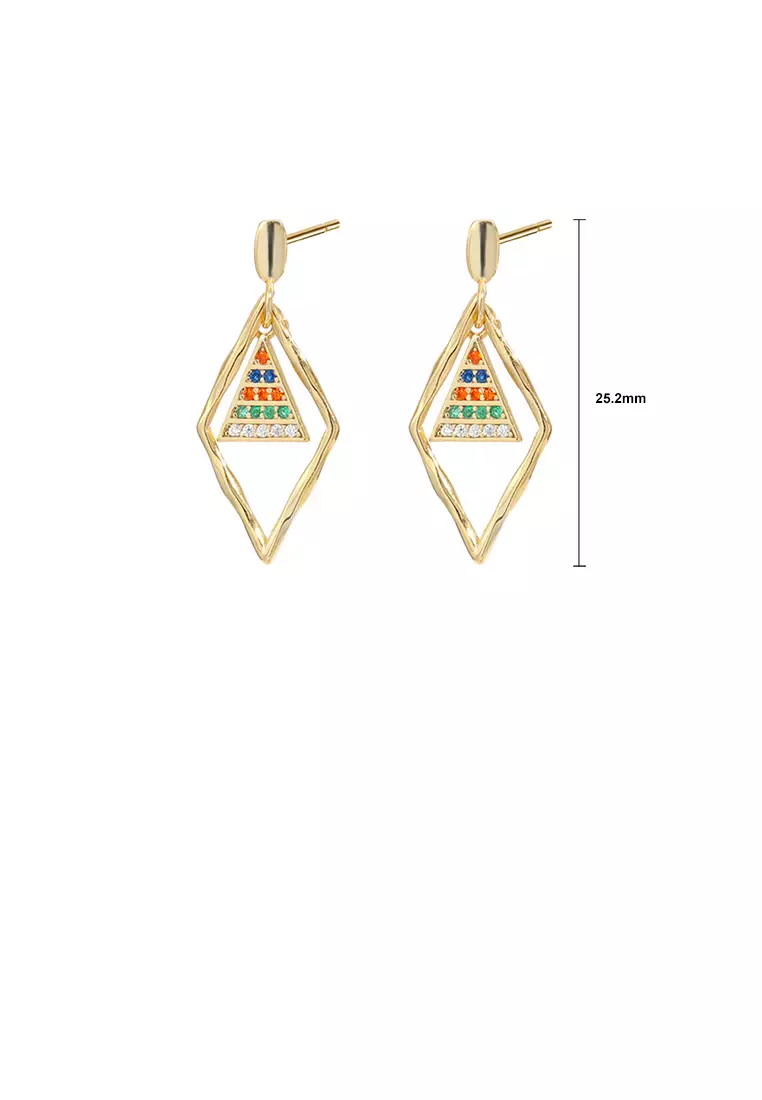 Buy Glamorousky 925 Sterling Silver Plated Gold Simple Temperament
