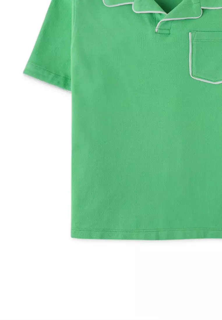 Boys Contrast Piping Polo Shirt