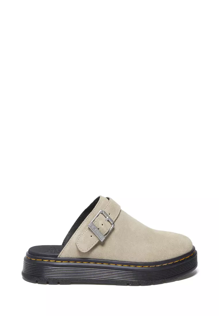 Discount on Dr. Martens  shoes - SKU: Brookline Suede Mules Light Tan Sandals Women