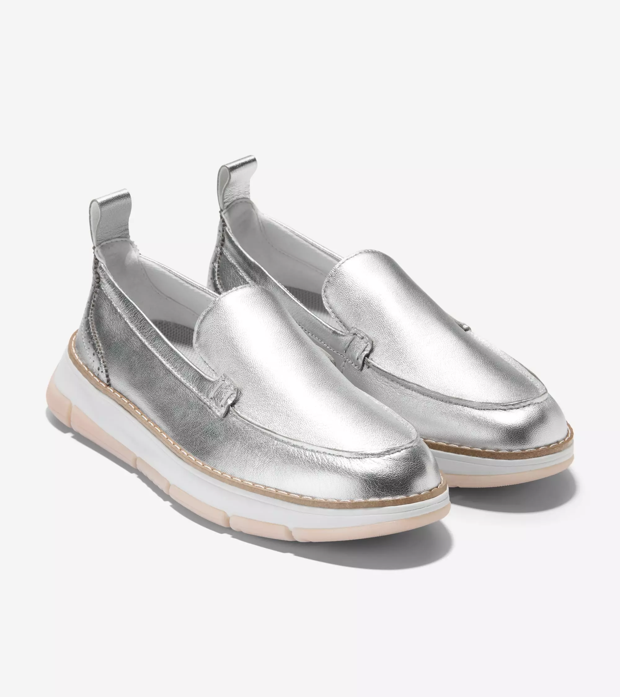 Cole Haan Women Zerogrand Revel Venetians - Sepatu Wanita (Silver)