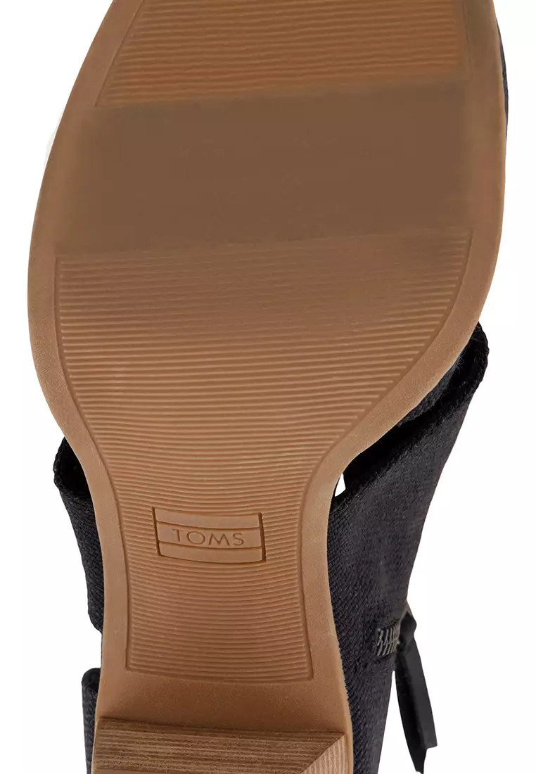TOMS Women Milan Black Mlge Woven Heels