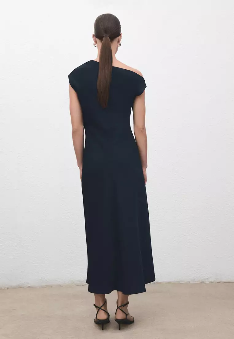 A-Line Dress With Asymmetrical Neckline