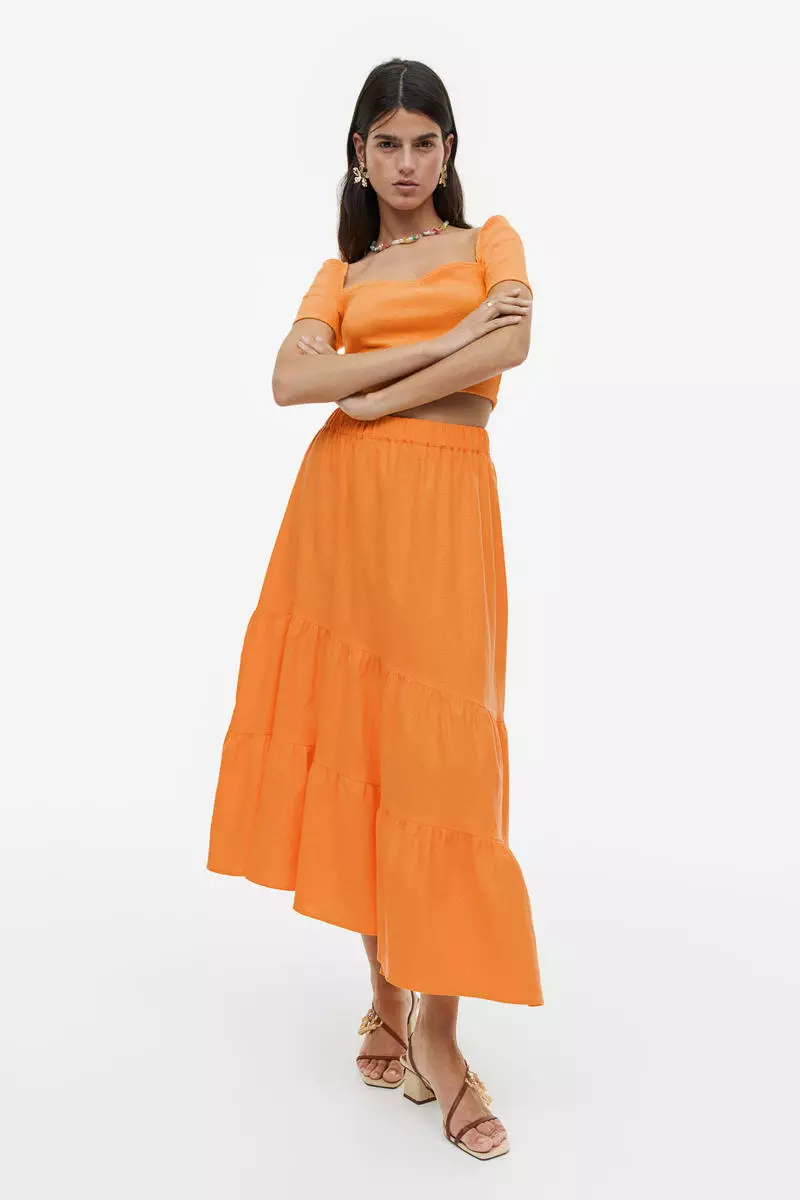 Square-neck cropped top