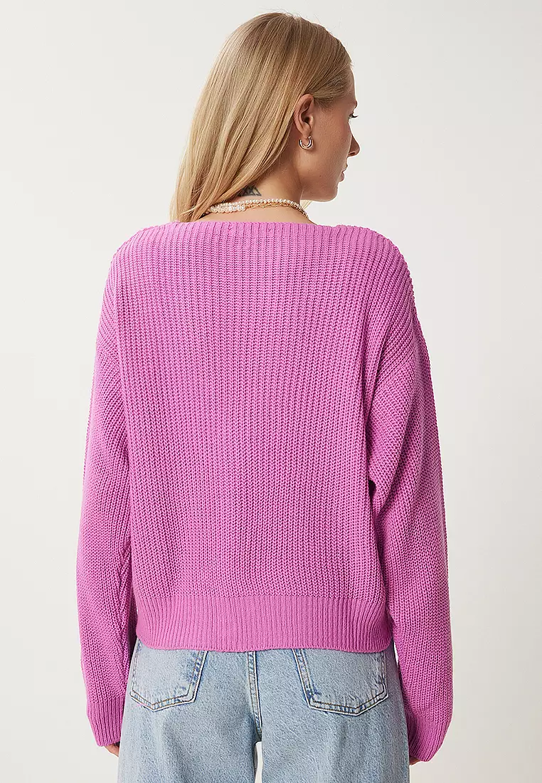 V-Neck Knit Cardigan